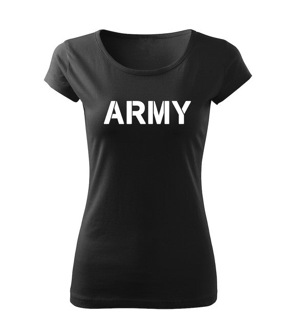 DRAGOWA Maglietta militare da donna, nera 150g/m2