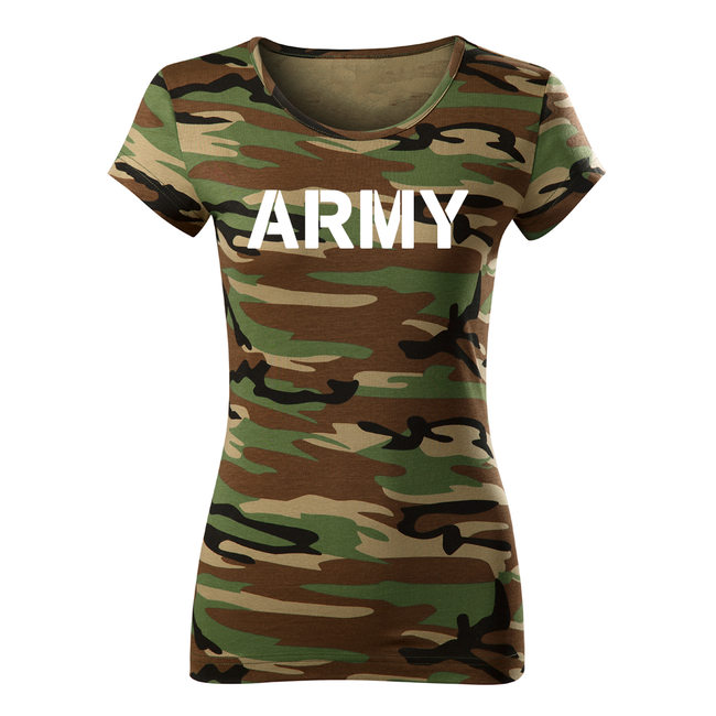 DRAGOWA Maglietta da donna, army, mimetico 150g/m2