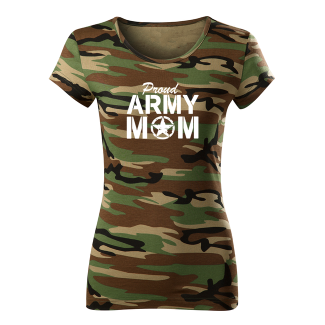 DRAGOWA maglietta da donna army mom, mimetico 150g/m2