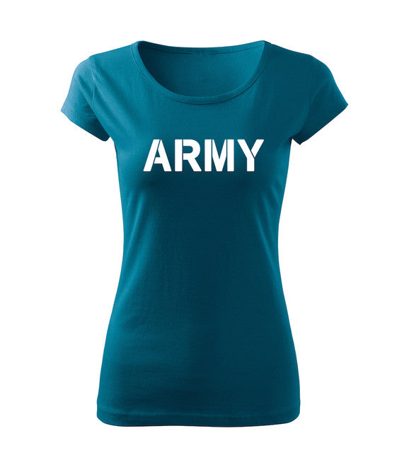 DRAGOWA t-shirt donna army, blu petrolio 150g/m2