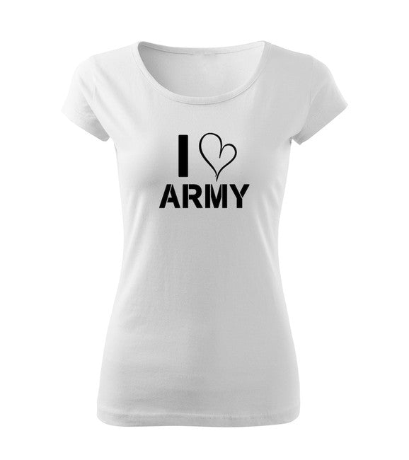 DRAGOWA I Love Army t-shirt, bianco 150g/m2