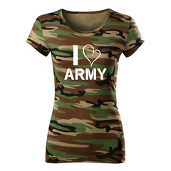 DRAGOWA t-shirt da donna I love army 150 g/m², mimetico