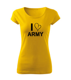 DRAGOWA t-shirt da donna I love army 150 g/m², giallo