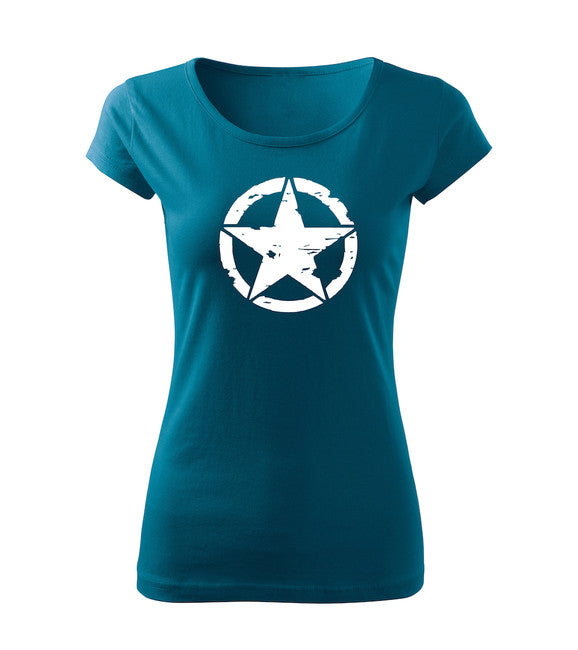 DRAGOWA Star t-shirt donna 150g/m2, blu petrolio