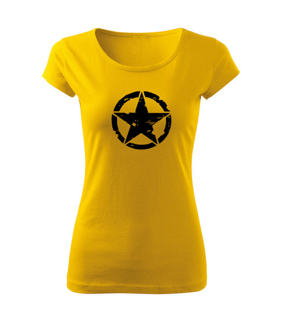 DRAGOWA Star t-shirt donna, giallo 150g/m2