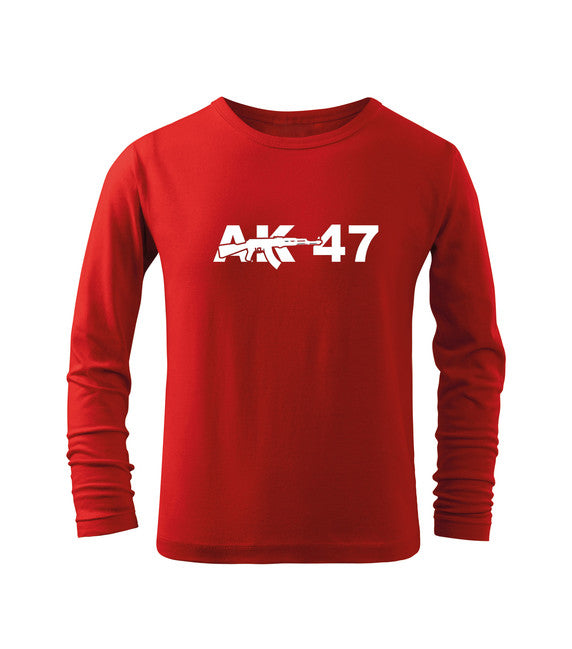 DRAGOWA Ak-47 maglietta lunga per bambini, rosso