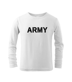 DRAGOWA t-shirt a maniche lunghe per bambini army, bianco