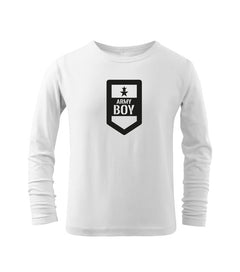 DRAGOWA παιδικό μακρυμάνικο μπλουζάκι army boy, λευκό