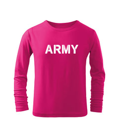 DRAGOWA t-shirt a maniche lunghe per bambini army, rosa