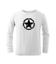 DRAGOWA t-shirt a maniche lunghe per bambini star, bianco