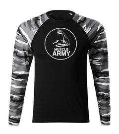 DRAGOWA Fit-T μακρυμάνικο μπλουζάκι muscle army biceps 160 g/m², metro