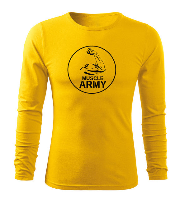 DRAGOWA Fit-T camicia a maniche lunghe per bicipiti muscolari, giallo 160g/m2