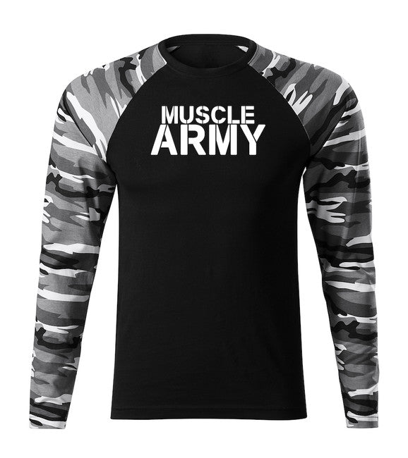 DRAGOWA Fit-T t-shirt muscle army a manica lunga, metro 160g/m2