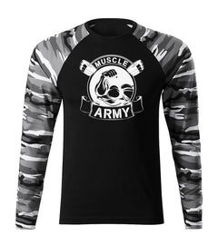 DRAGOWA Fit-T t-shirt a maniche lunghe muscle army original 160 g/m², metro