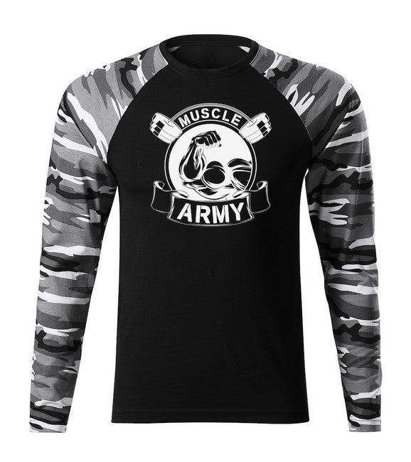 DRAGOWA Fit-T T-shirt a maniche lunghe muscolare originale dell'esercito, metro 160g/m2