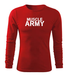DRAGOWA Fit-T t-shirt a maniche lunghe muscle army 160 g/m², rosso