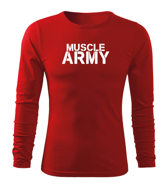 DRAGOWA Fit-T T-shirt muscolare a manica lunga 160g/m2, rosso