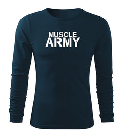 DRAGOWA Fit-T maglietta a maniche lunghe muscle army 160 g/m², blu scuro