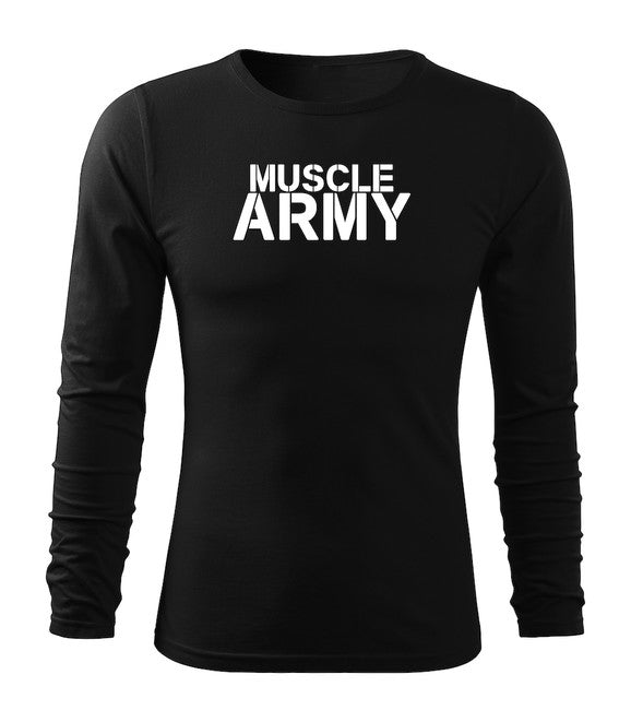 DRAGOWA Fit-T T-shirt muscolare a manica lunga, nero 160g/m2
