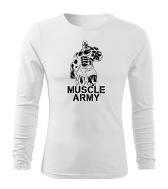 DRAGOWA Fit-T μακρυμάνικο μπλουζάκι muscle army man 160 g/m², λευκό