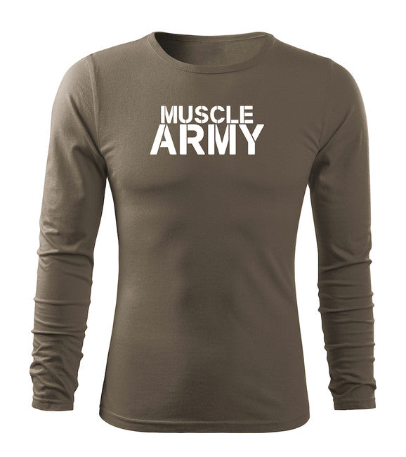 DRAGOWA Fit-T T-shirt muscolare militare a maniche lunghe, oliva 160g/m2