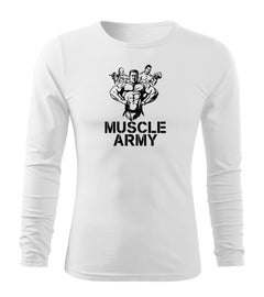 DRAGOWA Fit-T maglietta a maniche lunghe muscle army team 160 g/m², bianco