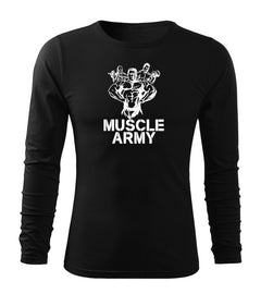 DRAGOWA Fit-T t-shirt a maniche lunghe army team muscle 160 g/m², nero