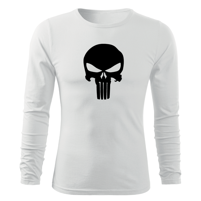 DRAGOWA Fit-T maglia a maniche lunghe punisher 160g/m2, bianca
