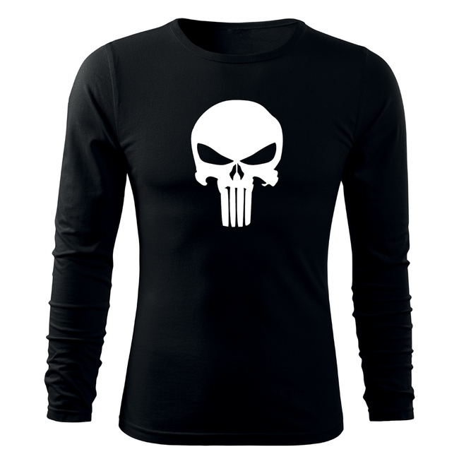 DRAGOWA Fit-T maglia a maniche lunghe punisher, nera 160g/m2