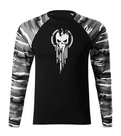 DRAGOWA Fit-T t-shirt a maniche lunghe skull 160 g/m², metro