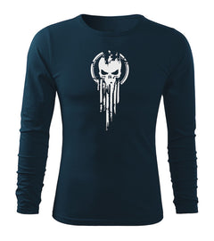 DRAGOWA Fit-T t-shirt a maniche lunghe skull 160 g/m², blu scuro