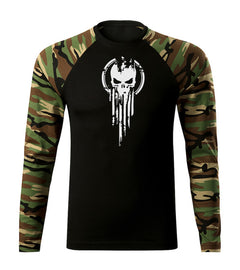 DRAGOWA Fit-T t-shirt a maniche lunghe skull 160 g/m², woodland