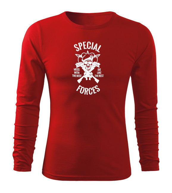 DRAGOWA Fit-T maglietta a maniche lunghe forze speciali, rosso 160g/m2
