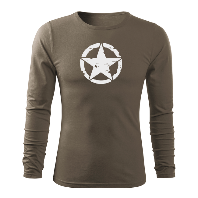 DRAGOWA Fit-T t-shirt manica lunga star, oliva 160g/m2