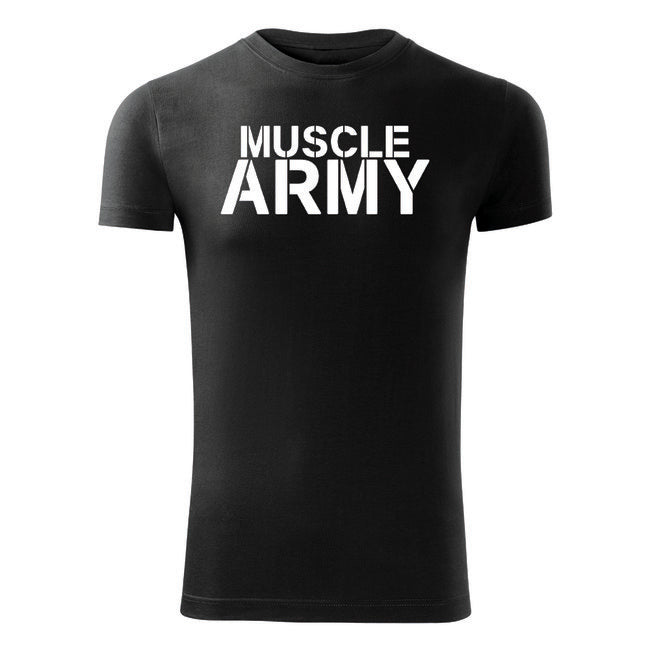 DRAGOWA Muscle Army maglietta fitness 180g/m2, nera