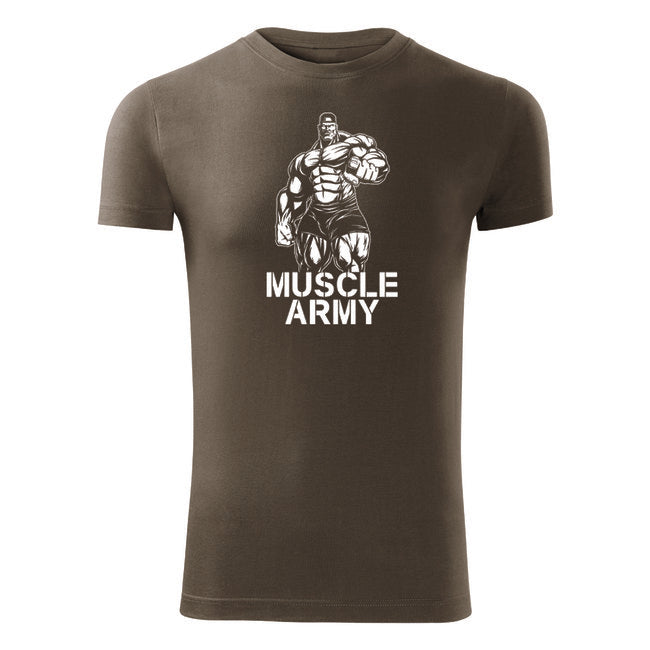 DRAGOWA Muscle Army Man maglietta fitness, oliva 180g/m2