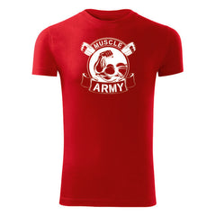 DRAGOWA t-shirt fitness muscle army original 180 g/m², rosso