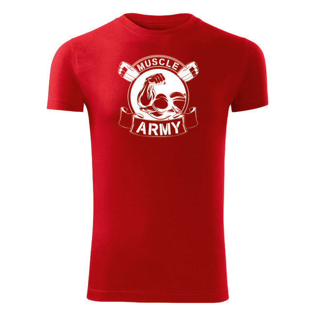 DRAGOWA Muscle Army maglietta fitness 180g/m2, rossa