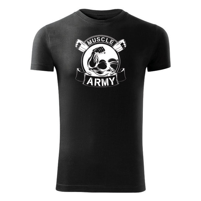 DRAGOWA Muscle Army maglietta fitness 180g/m2, nero