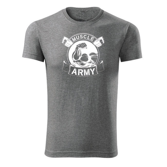 DRAGOWA Muscle Army Original maglietta fitness 180g/m2, grigio