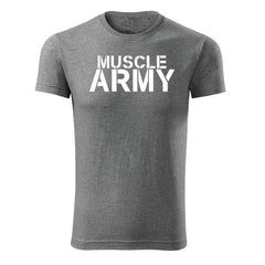 DRAGOWA t-shirt fitness muscle army 180 g/m², grigio