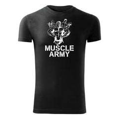 DRAGOWA t-shirt fitness muscle army team 180 g/m², nero