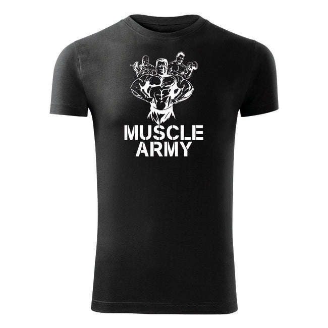 DRAGOWA Muscle army team maglietta 180g/m2, nera
