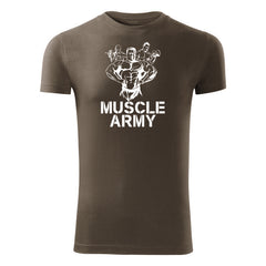 DRAGOWA t-shirt fitness muscle army team 180 g/m², verde oliva