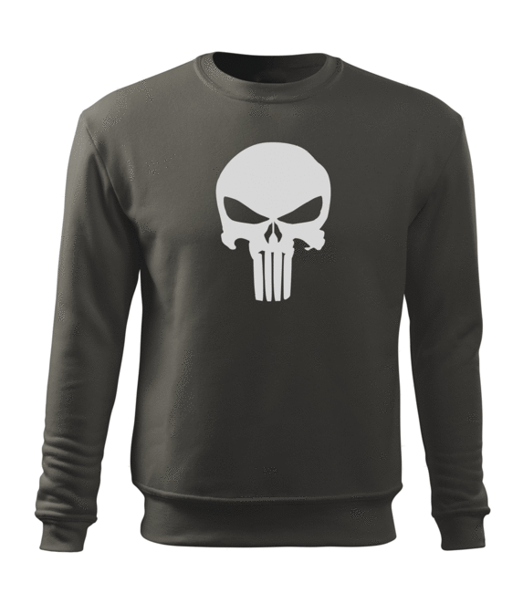 DRAGOWA Punisher felpa da uomo, grigia 300g/m2