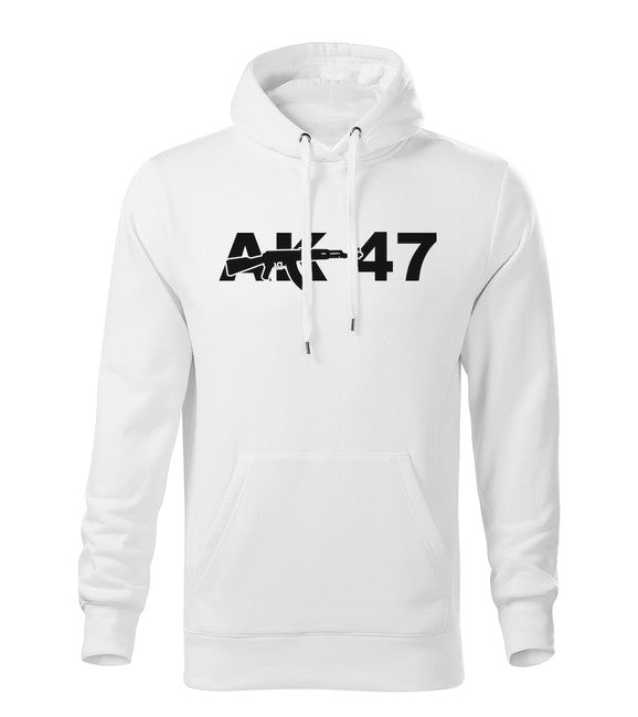 DRAGOWA Ak-47 felpa con cappuccio da uomo 320g/m2, bianca