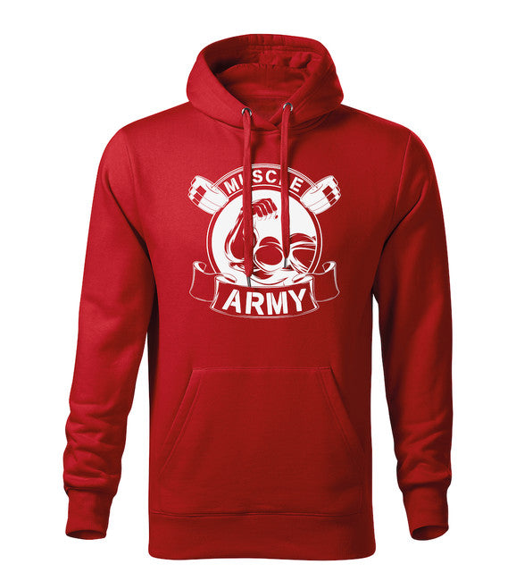 DRAGOWA Muscle Army Original felpa con cappuccio uomo 320g/m2, rossa