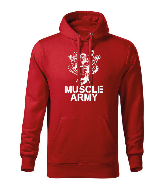 DRAGOWA Muscle Army Team felpa con cappuccio uomo 320g/m2, rossa