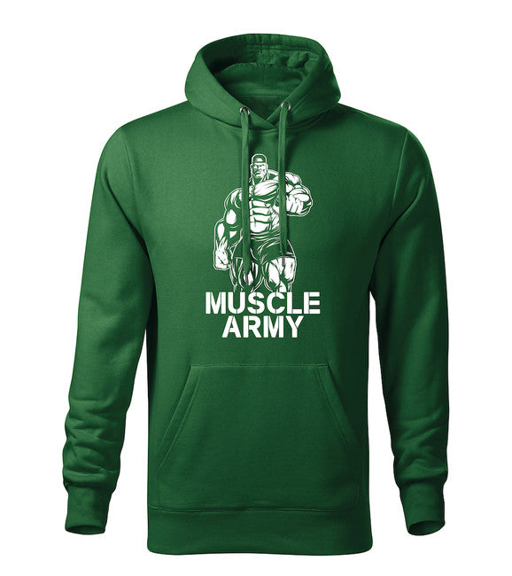DRAGOWA Muscolare felpa con cappuccio uomo, verde 320g/m2