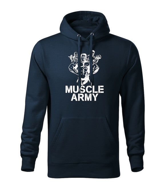 DRAGOWA Muscle Army Team felpa con cappuccio uomo 320g/m2, blu scuro